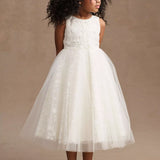 Isla Embroidered Tulle Flower Girl Dress