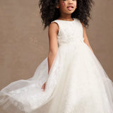 Isla Embroidered Tulle Flower Girl Dress