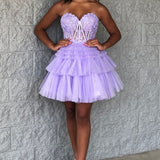 Ivy | A-Line Sweetheart Lace Short Homecoming Dress