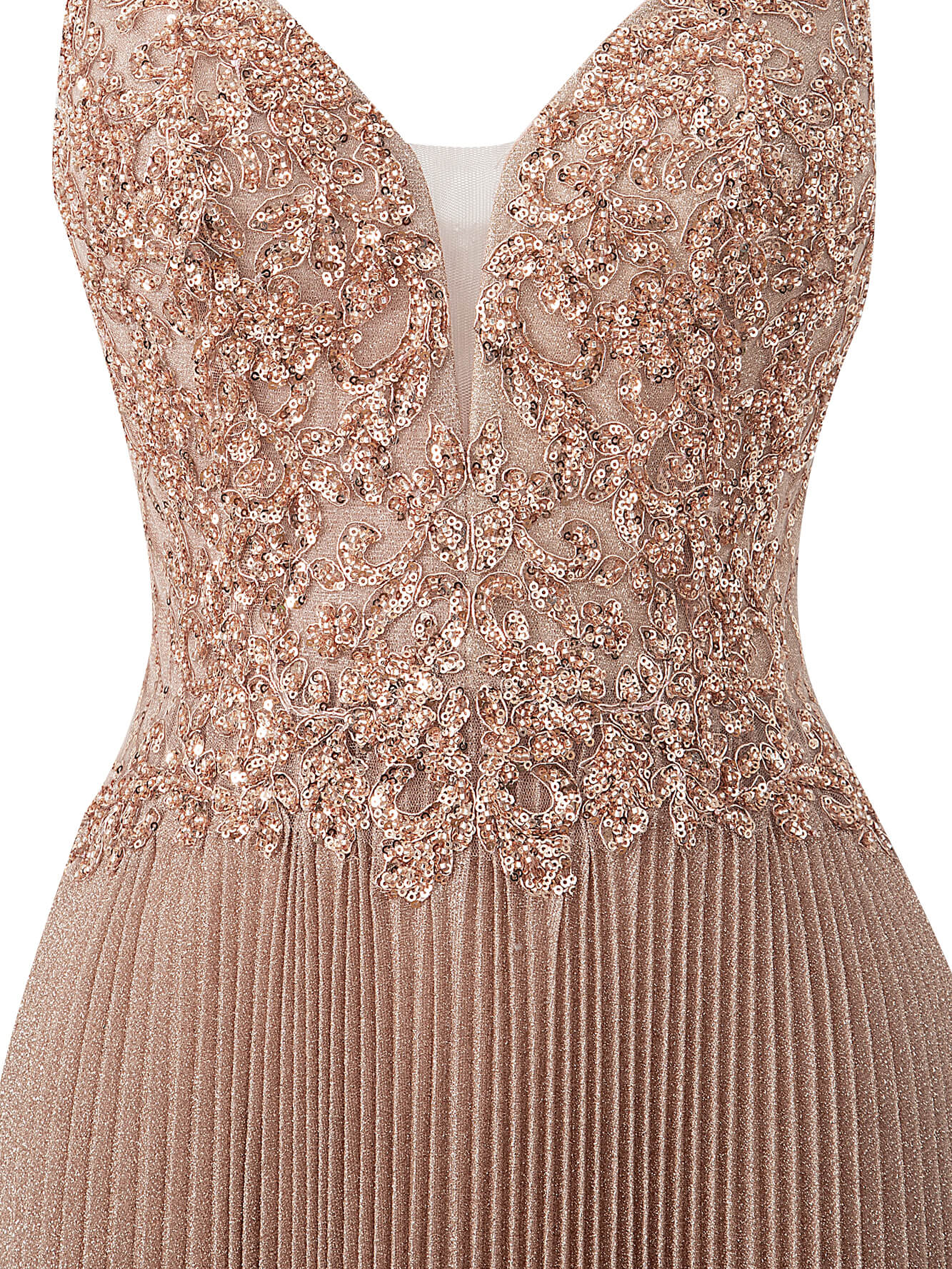 Elizabeth Rose Pink | A-line Floor Length Glitter Jersey Prom Dress with Appliques and Sequins