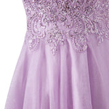 Mya |A line Short Spaghetti Strap Glitter Tulle Homecoming Dress