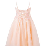 Grace | A-line Short Spaghetti Strap Glitter Tulle Homecoming Dress