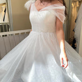 Asymmetrical Tulle A-Line Knee-Length Wedding Dress