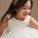 Ella Floral Applique Tulle Flower Girl Dress