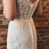 Goldie | White Lace Sweetheart Sleeveless Mermaid Long Wedding Dress