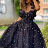 Yolanda |A-Line Beaded Tulle Homecoming Dress with Flowers