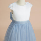 Clara Satin Tulle Flower Girl Dress