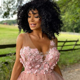 Yolanda |A-Line Beaded Tulle Homecoming Dress with Flowers