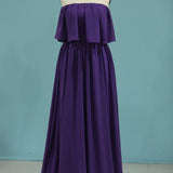 A Line Long Chiffon Off the Shoulder Mix And Match Bridesmaid Dresses