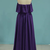 A Line Long Chiffon Off the Shoulder Mix And Match Bridesmaid Dresses