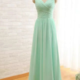 A-Line Sleeveless Floor-length Chiffon Bridesmaid Dress with Criss Cross