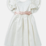 Stacy Ruffle Dress with Soft Pink Sash