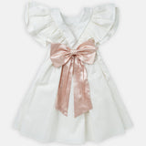 Stacy Ruffle Dress with Soft Pink Sash