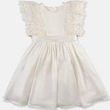 Lace Sleeve Satin Flower Girl Dress