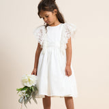 Lace Sleeve Satin Flower Girl Dress