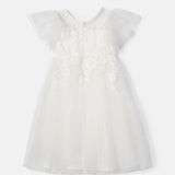 Cascade Mesh Sleeves Lace Flower Girl Dress