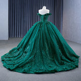 Quinceanera Dress Appliques Dark Green Evening Dresses Sweetheart Sleeveless Ball Gown