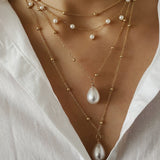 Water Drop Pearl Pendant Necklace