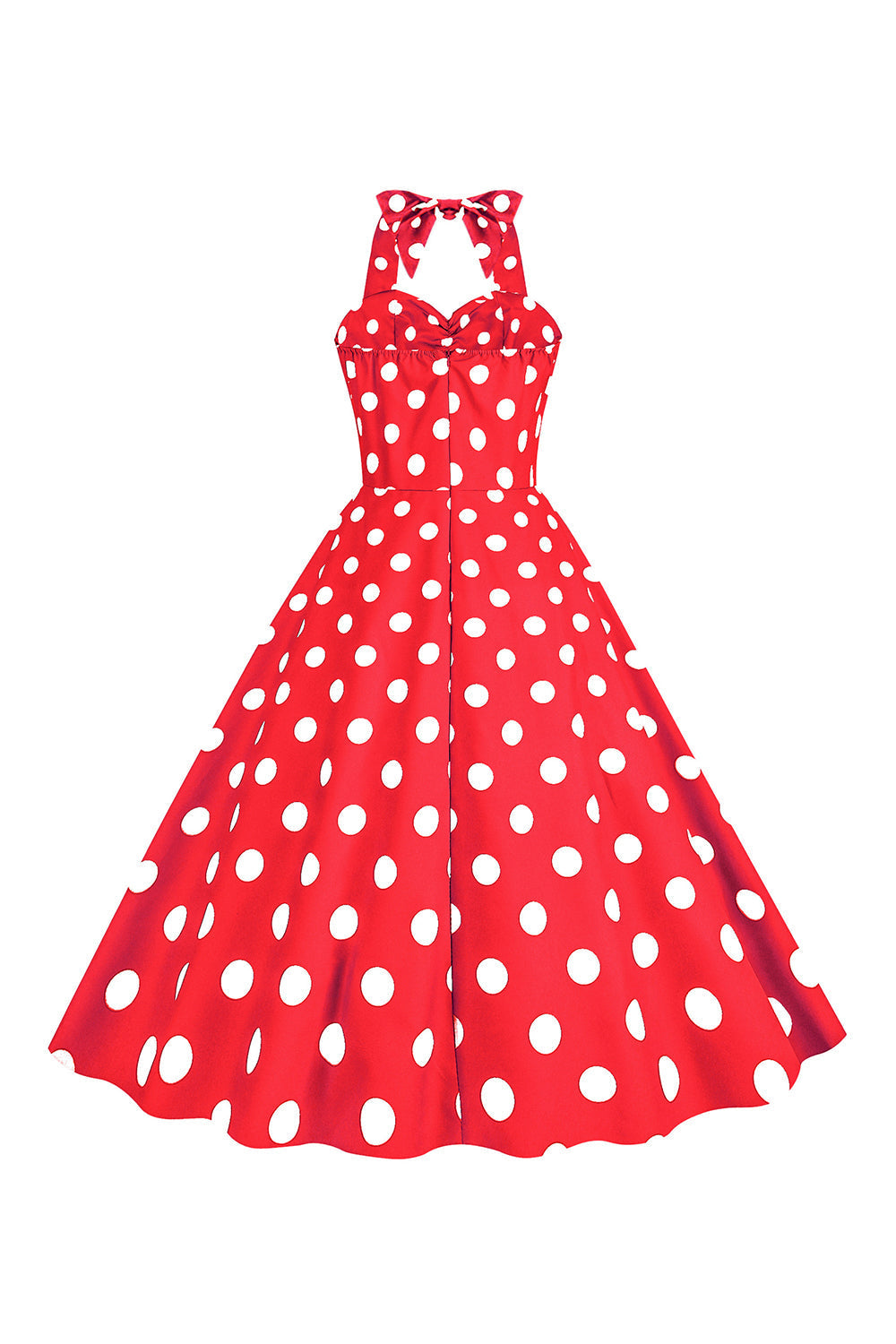 Pink Polka Dots Pin Up Vintage 1950s Dress