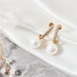 Pearl  Beading Golden Earrings