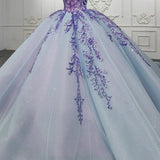 Quinceanera Dress Charming Off-the-shoulder Prom Dresses Appliques Lace Up Ball Gown with Sequins