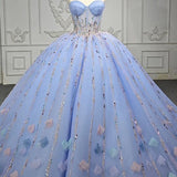 Quinceanera Dress Chic Strapless Sweep Train Evening Dresses Sweetheart Lace Up Prom Dresses