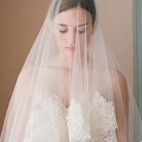 Traditional Drop Veils Ivory Tulle & Lace Wedding Veil