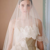 Traditional Drop Veils Ivory Tulle & Lace Wedding Veil