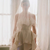 Traditional Drop Veils Ivory Tulle & Lace Wedding Veil