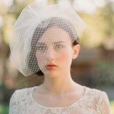 Vintage-Inspired Ivory Tulle and Mesh Birdcage Veils