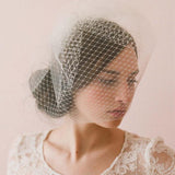 Vintage-Inspired Ivory Tulle and Mesh Birdcage Veils