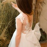 Olivia Appliqued Tulle Flower Girl Dress