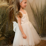 Olivia Appliqued Tulle Flower Girl Dress