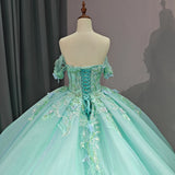 Quinceanera Dress Exquisite Princess Ball Gown Cap sleeve Quinceanera Dresses with 3D Appliques