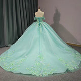 Quinceanera Dress Exquisite Princess Ball Gown Cap sleeve Quinceanera Dresses with 3D Appliques