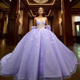 Quinceanera Dress Exquisite Spaghetti Straps Quinceanera Dresses Sleeveless Ball Gown with Butterfly Appliques and Bowknot