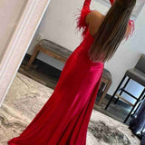 Sweetheart Pleated Red Formal Dress with Detachable Sleeves