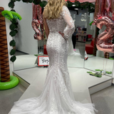 Katherine |Mermaid One Shoulder Long Sleeve Lace Prom Dress