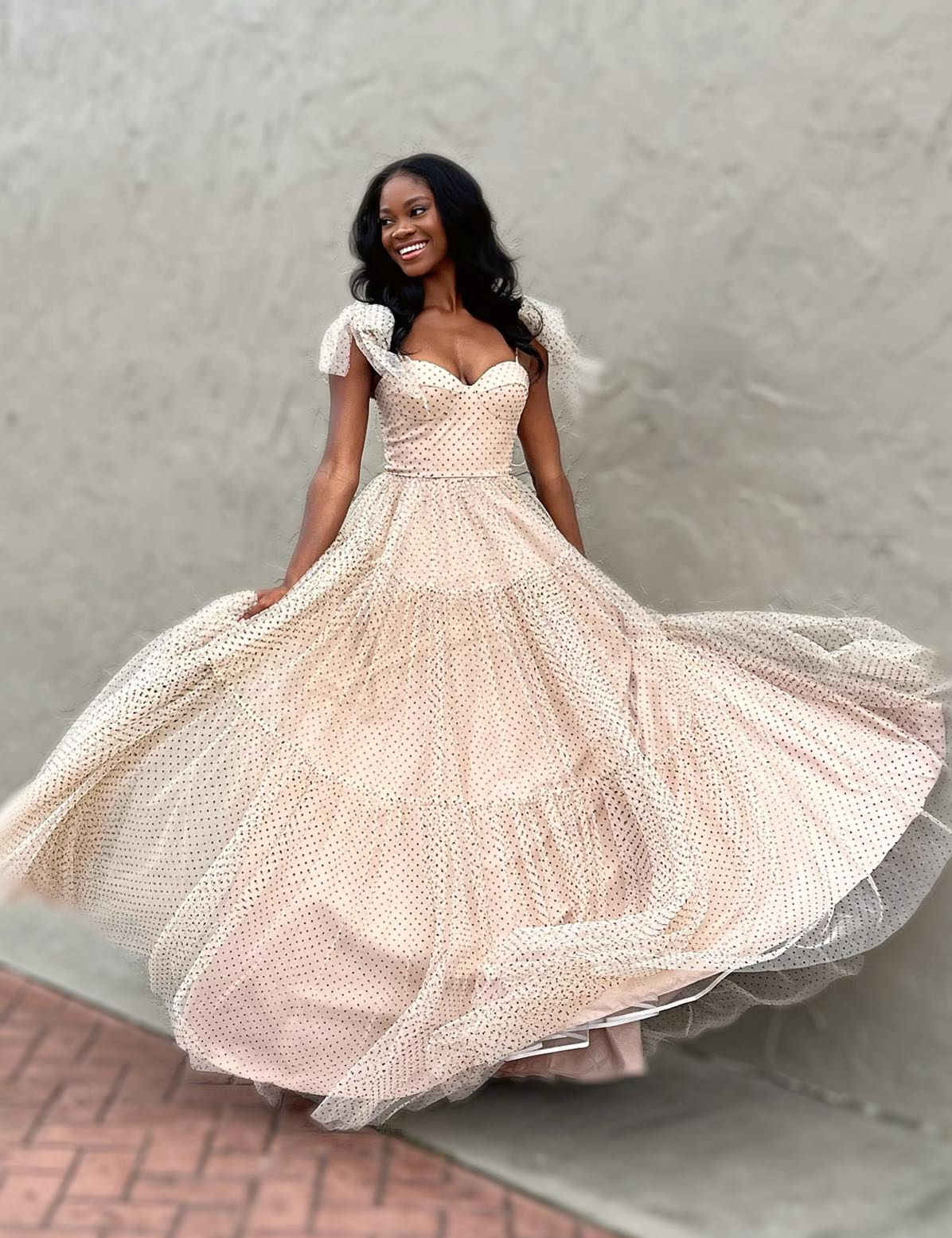 Skyler |A-line Sweetheart Dot Tulle Prom Dress