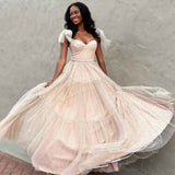 Skyler |A-line Sweetheart Dot Tulle Prom Dress