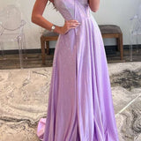 Adrianna | Strapless Lilac Corset A-Line Prom Dress with Rhinestones