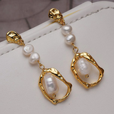 Golden Pearl Drop Earrings