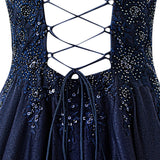 Evelyn Navy Blue | A-line Chiffon Short Homecoming Dress