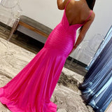 Addilynn| Mermaid Scoop Neck Satin Prom Dress with Slit