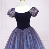 Quinceanera Dress Purple Tulle Long Prom Dresses Shiny Purple Tulle Formal Gown Sweet Dress