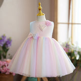 Rainbow Tulle Flower Girl Dress