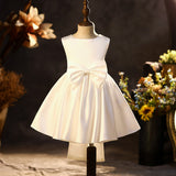 Maya Elegant Satin Flower Girl Dress