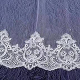 Charming Long Tulle Lace With Appliques Chapel Wedding Veil