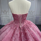 Quinceanera Dress Romantic Court Train Ball Gown Strapless Pleated