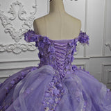 Romantic Quinceanera Dresses Sleeveless Beading Prom Dresses with 3D Flower Appliques